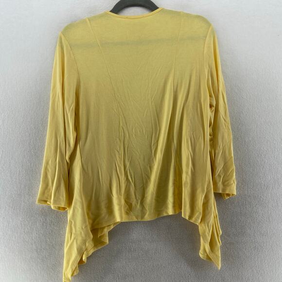 Kettlewell Size Large Open Front Cardigan Sweater Yellow - Picture 5 of 5